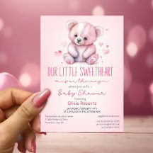 Petit Baby shower d'ours d'aquarelle doux