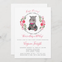 Petit baby shower doux d'hippopotame