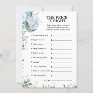 Invitation Petit Baby shower Eléphant Arachide Jeu