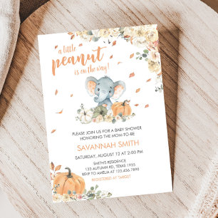 Invitation Petit Baby shower éléphant d'arachide