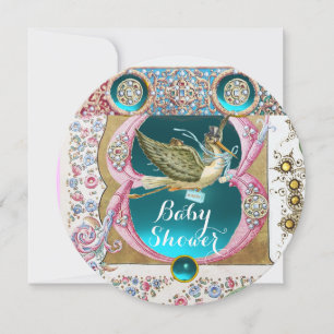 INVITATION PETIT BABY SHOWER EN STORK PRINCE, PIERRES FLORALE