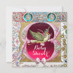 INVITATION PETIT BABY SHOWER EN STORK PRINCESS, PIERRES FLORA