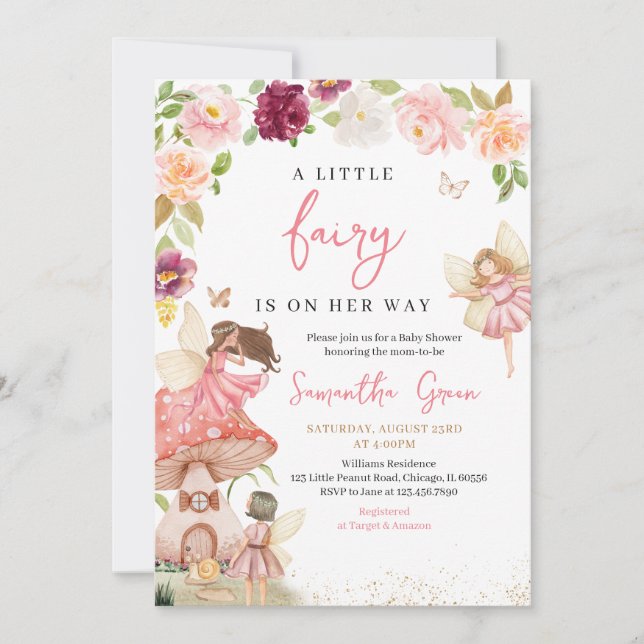 Invitation Petit Baby shower Fairy (Devant)