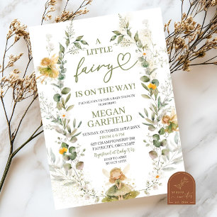 Invitation Petit Baby shower Fairy verdoyant