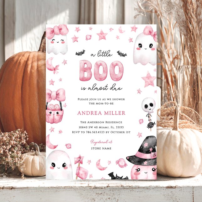 Invitation Petit Baby shower fantôme d'Halloween Boo (Créateur téléchargé)