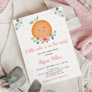 Invitation Petit Baby shower fille rose Cutie