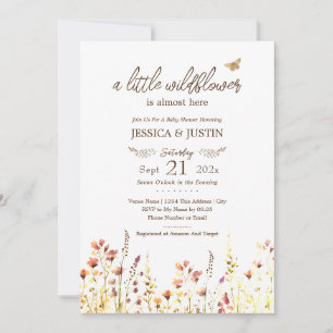 Invitation Petit Baby shower Fleur sauvage