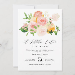 Invitation petit baby shower fleuri 
