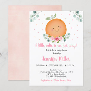 Invitation Petit Baby shower Floral Rose Cutie