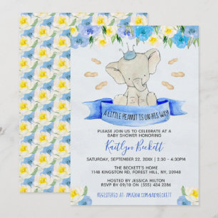 Invitation Petit Baby shower Garçons de cacahuètes