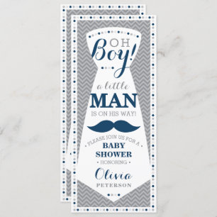 Invitation Petit Baby shower Homme Invitation, Cravate, Marin
