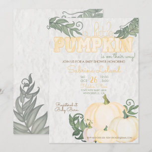 Invitation Petit Baby shower Jaune Whimsical Petit Citrouille