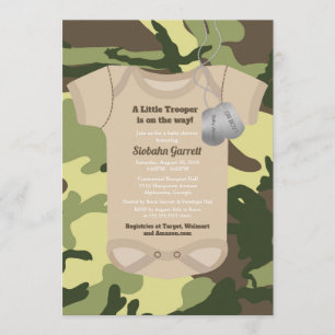 Invitation Petit Baby shower militaire ou de camo militaire