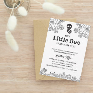 Invitation Petit Baby shower minimaliste d'Halloween Boo