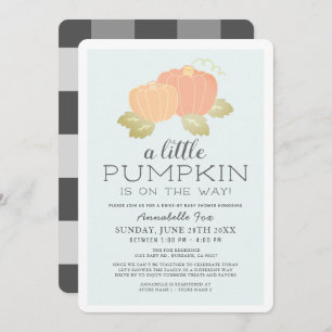 Invitation Petit Baby shower noir bleu Citrouille