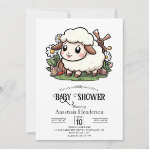 Invitation Petit Baby shower ovin enchanté