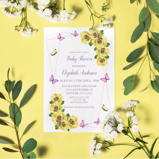 Invitation Petit Baby shower papillon (Créateur téléchargé)