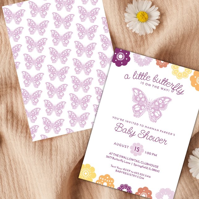 Invitation Petit Baby shower papillon (Créateur téléchargé)