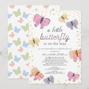 Invitation Petit Baby shower papillon par courrier