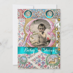 INVITATION PETIT BABY SHOWER PRINCE GEMSTONES FLORAUX