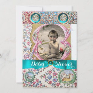 INVITATION PETIT BABY SHOWER PRINCE GEMSTONES FLORAUX