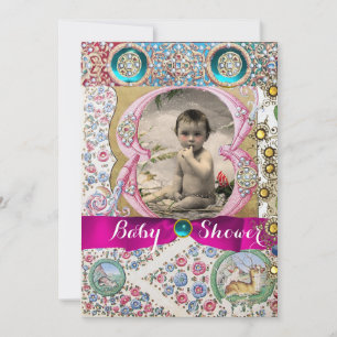 INVITATION PETIT BABY SHOWER PRINCESS JEUX FLORAUX
