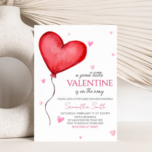 Invitation Petit Baby shower Red Valentine
