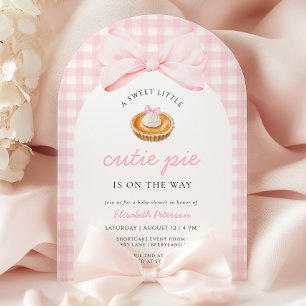 Invitation Petit Baby shower rose pâté Cutie