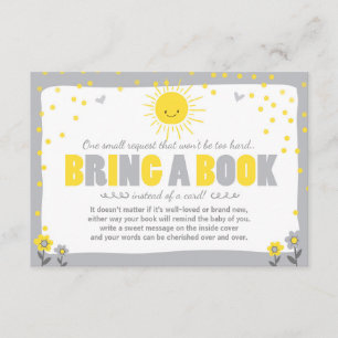 Invitation Petit Baby shower Sunshine Apportez un livre Neutr