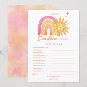 Invitation Petit Baby shower Sunshine Voeux pour bébé