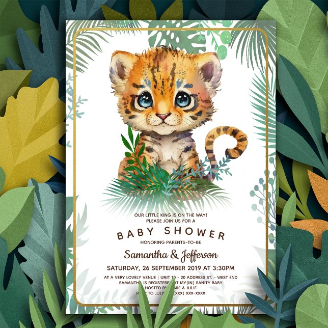 Invitation Petit Baby shower tigre (Start your celebration with our “roar-some” very cute tiger baby shower invitation.)