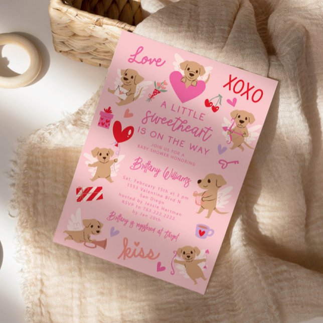 Invitation Petit Baby shower Valentine Puppy (Créateur téléchargé)