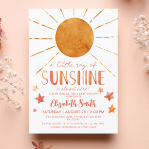 Invitation Petit Baby shower Whimsical Sunshine Girl