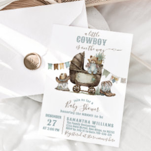 Invitation Petit Baby shower Wild West Boy
