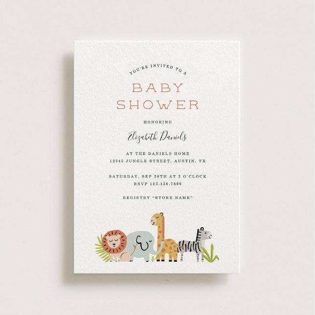 Invitation Petit Baby shower Zoo Animaux (Créateur téléchargé)