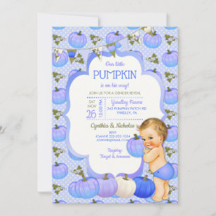 Invitation Petit bébé garçon citrouille blond clair Shower