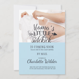 Invitation Petit Bébé Sidekick Bump Bleu Garçon Douche Par Co
