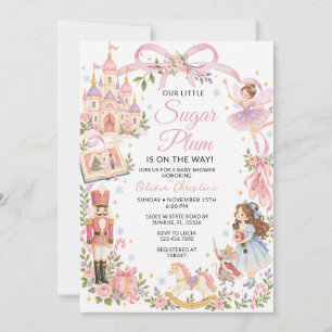 Invitation Petit bonbon de Noël Casse-Noisette Fleur Bébé Fêt