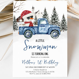Invitation Petit Bonhomme de Neige Anniversaire