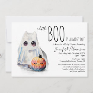 Invitation Petit Boo Chiot et Citrouille Baby shower d'automn