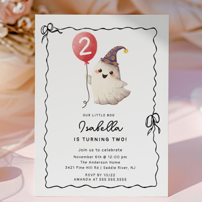 Invitation Petit Boo Cute Ghost Anniversaire (Créateur téléchargé)