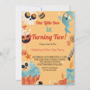 Invitation Petit Boo Deux Fille Ou Garçon Halloween 2e Annive