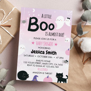 Invitation Petit Boo Est Presque Due Baby shower Fantôme