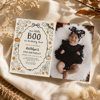 Invitation Petit Boo Fantôme Halloween 2e Anniversaire Photo