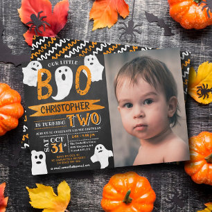 Invitation Petit Boo ! Halloween 2ème anniversaire Photo