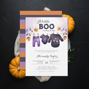 Invitation Petit Boo Halloween Automne Octobre Bébé Fille Dou