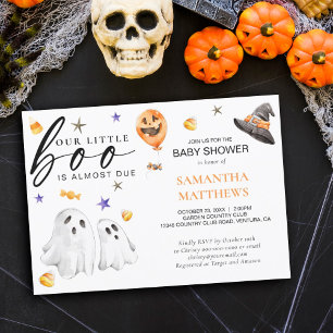 Invitation Petit Boo Halloween Baby shower d'automne