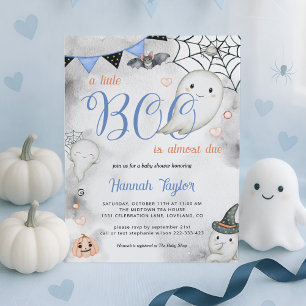 Invitation Petit Boo Halloween Boy Boy Ghost Baby shower