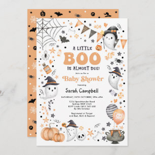 Invitation Petit Boo Halloween Ghost Baby shower neutre