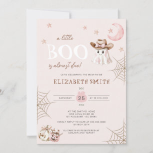 Invitation Petit Boo Halloween rose Presque Baby shower dû
